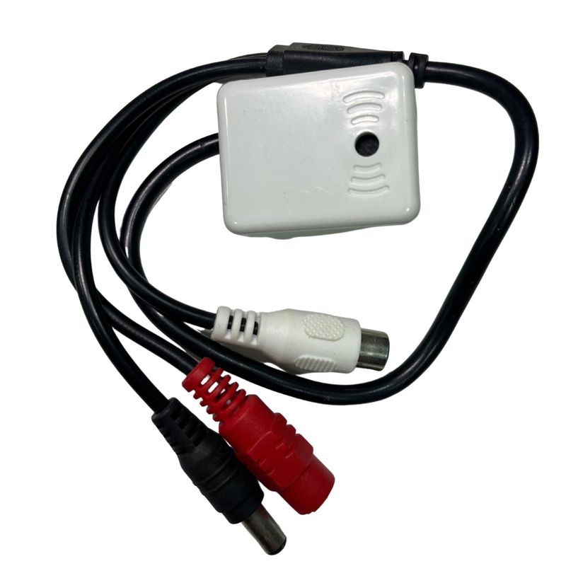 GENERICO - Micrófono para Camaras de seguridad CCTV Cuadrado Plug + 2 DC