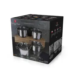 BERLINGER HAUS - BATERIA DE COCINA FULL INDUCCION 8 PCS ACERO INOXIDABLE