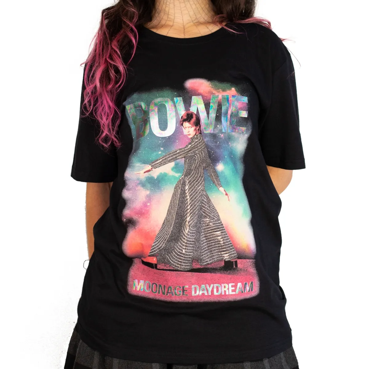 ROCK OFF OFFICIALLY LICENSED PRODUCTS - Polera original de David Bowie diseño Moonage Daydream con Glitter