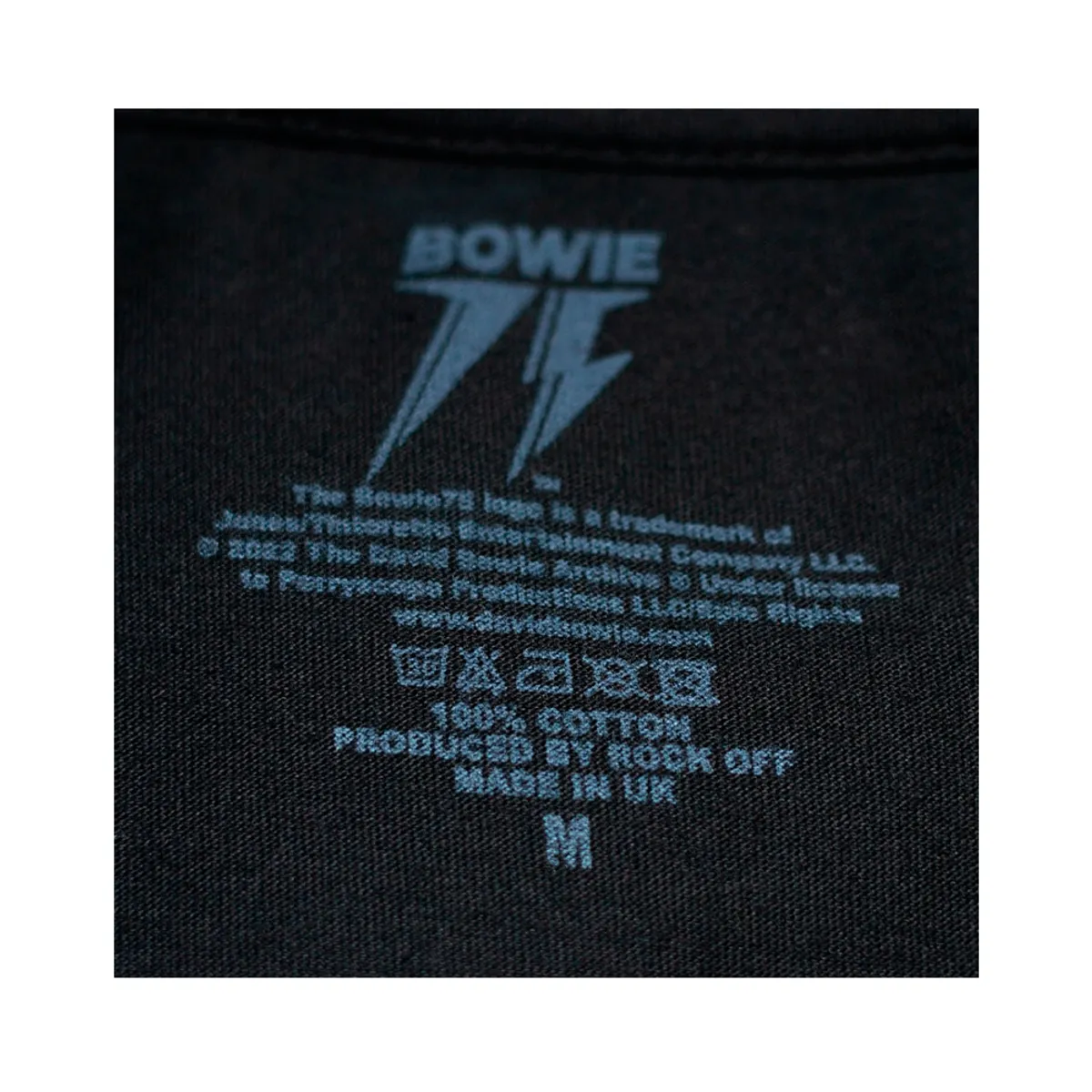 ROCK OFF OFFICIALLY LICENSED PRODUCTS - Polera original de David Bowie diseño Moonage Daydream con Glitter