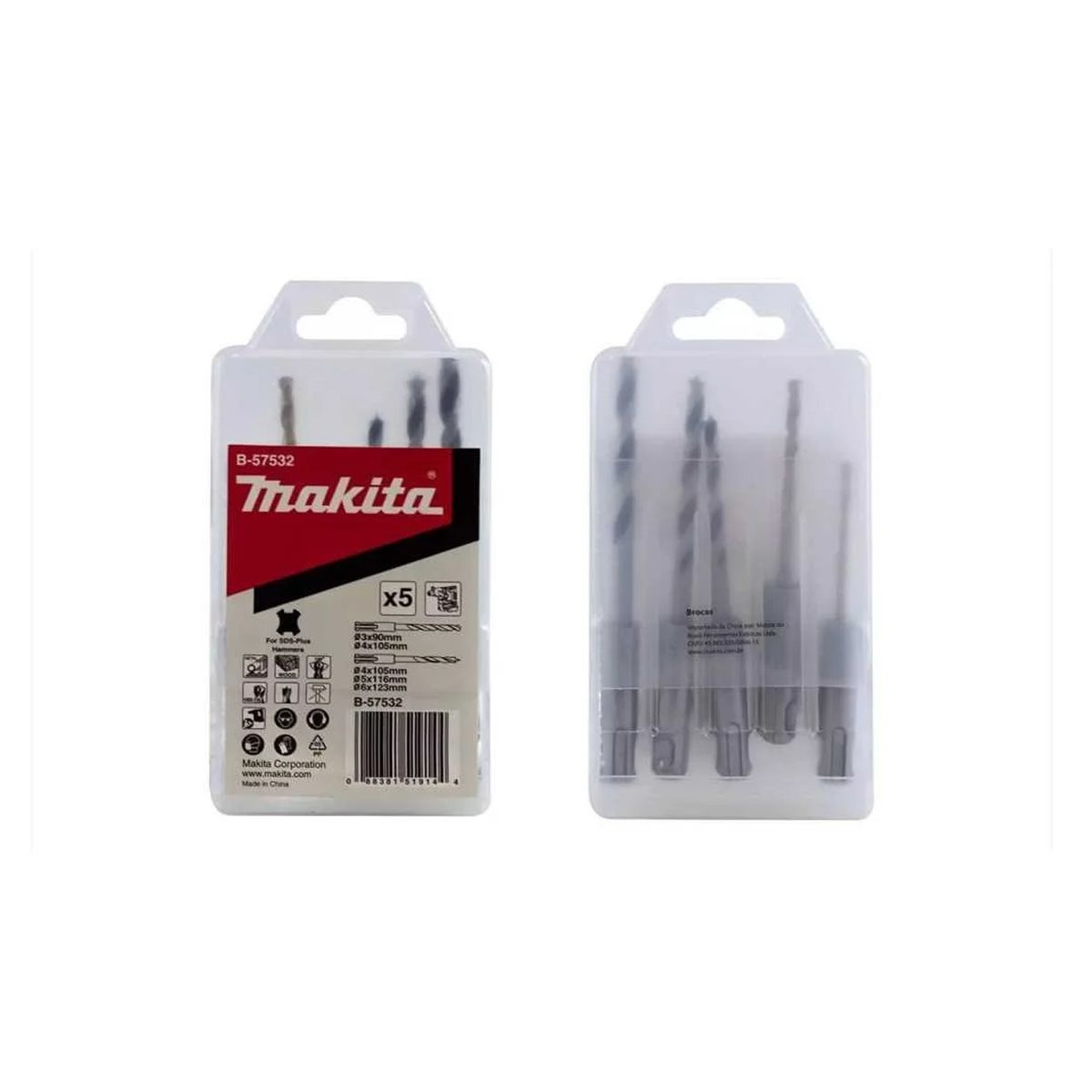 MAKITA - Set de Brocas Makita B-57532 Metal Madera 5 Piezas