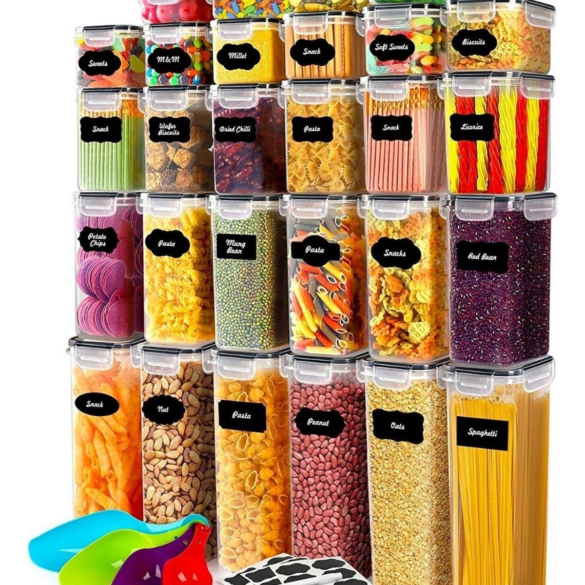 U BUY - Juego De 28 Recipientes Herméticos Almacenamiento Contenedor