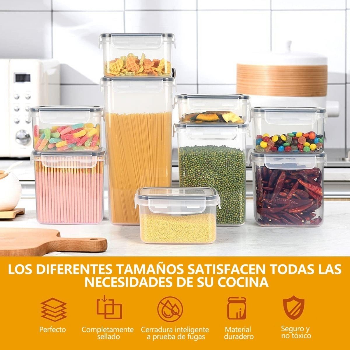 U BUY - Juego De 28 Recipientes Herméticos Almacenamiento Contenedor