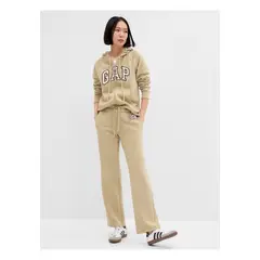GAP - Pantalón de Buzo Logo Recto Beige