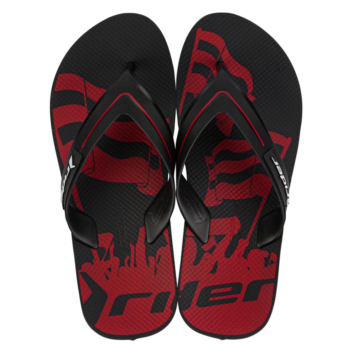 RIDER - Sandalia Hombre Negro/Rojo Strike Rider