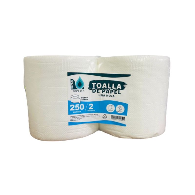 GENERICO - Toalla papel Industrial 250 mts (4 rollos 1000 mts)