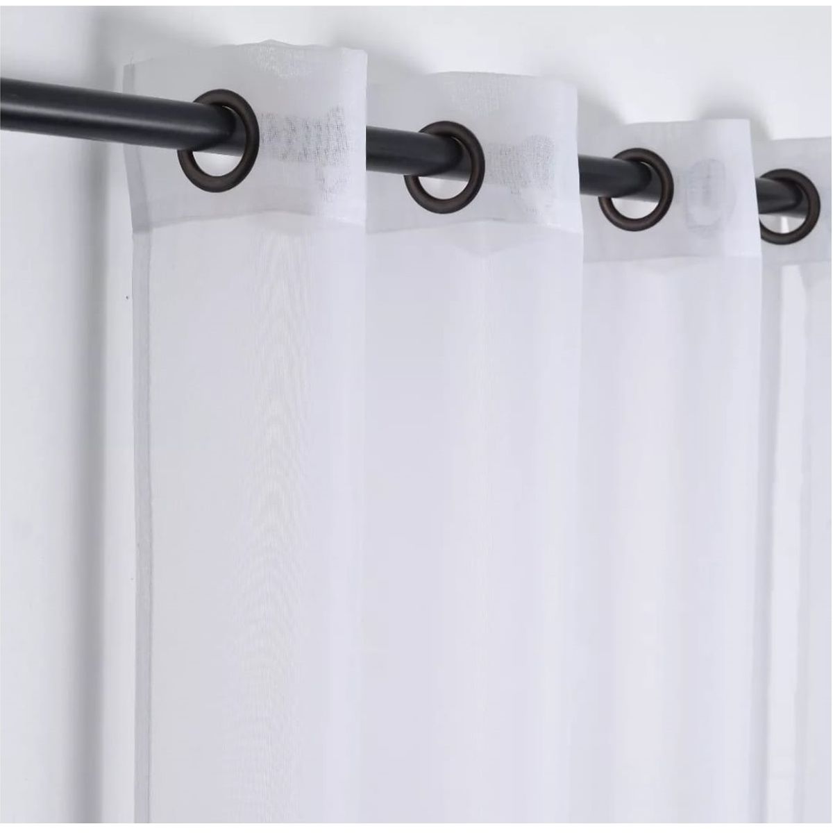 GENERICO - Set de Cortinas Visillo tipo Velo Color Blanco