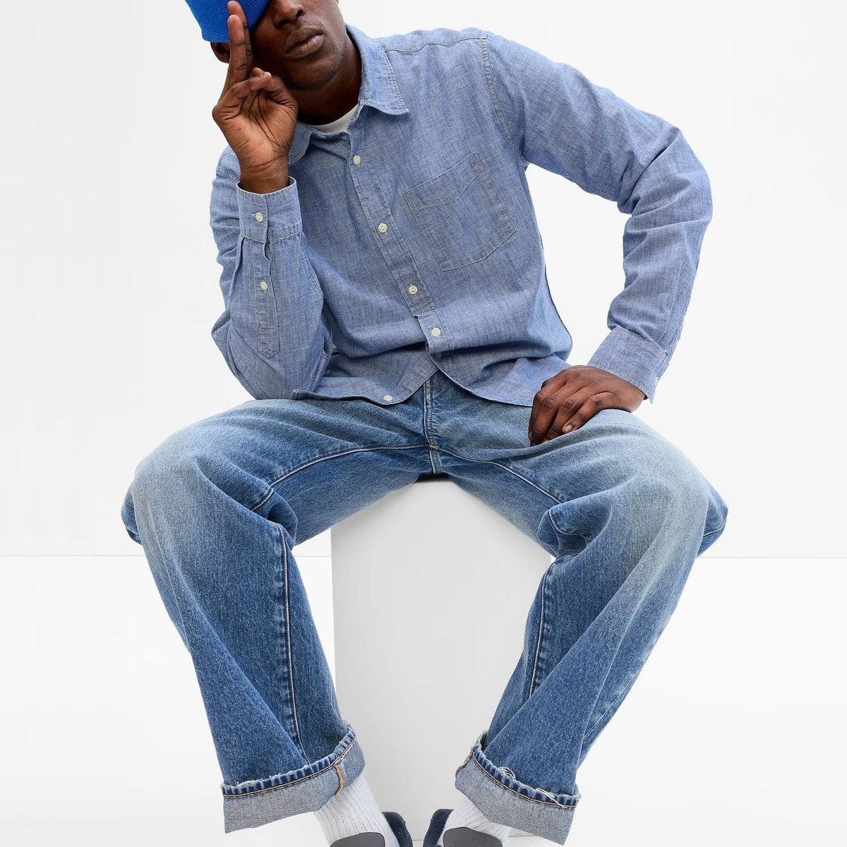 GAP - Camisa Hombre Gap Denim Azul