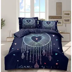 GENERICO - Cubrecama Tela Quilt De Verano 2 Plazas Azul Mandala Atrapasueños