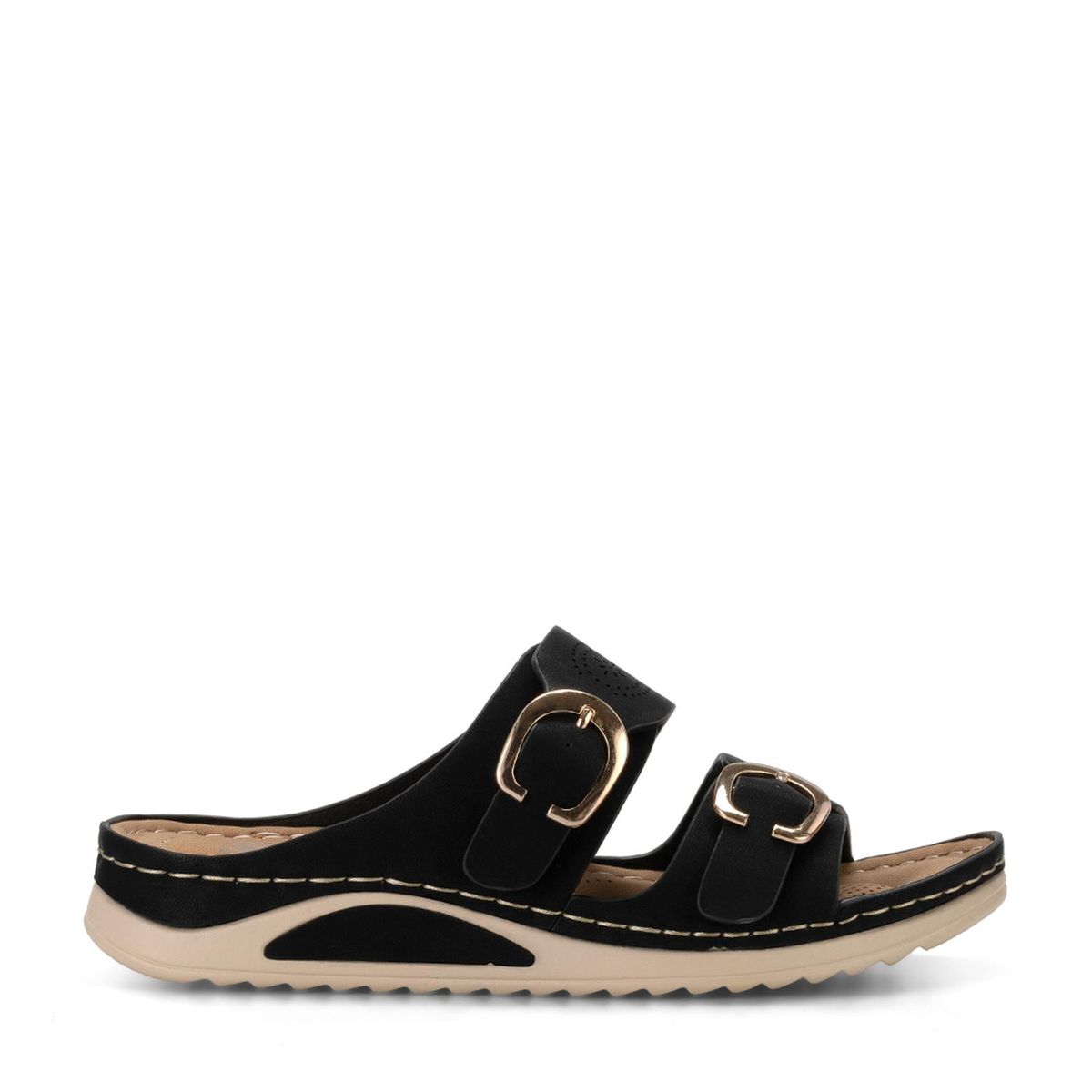 WEIDE - Sandalia Plana Casual Mujer Negra Weide JN31