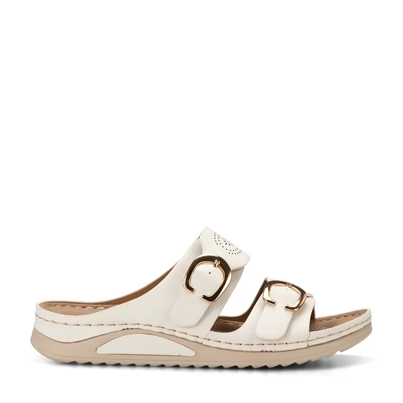 WEIDE - Sandalia Plana Blanco Casual JN31 Weide