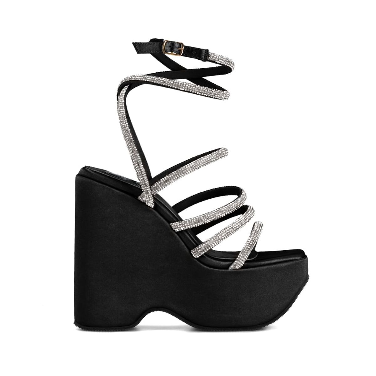 WEIDE - Sandalia Plataforma Negro Fiesta TFA185 Weide