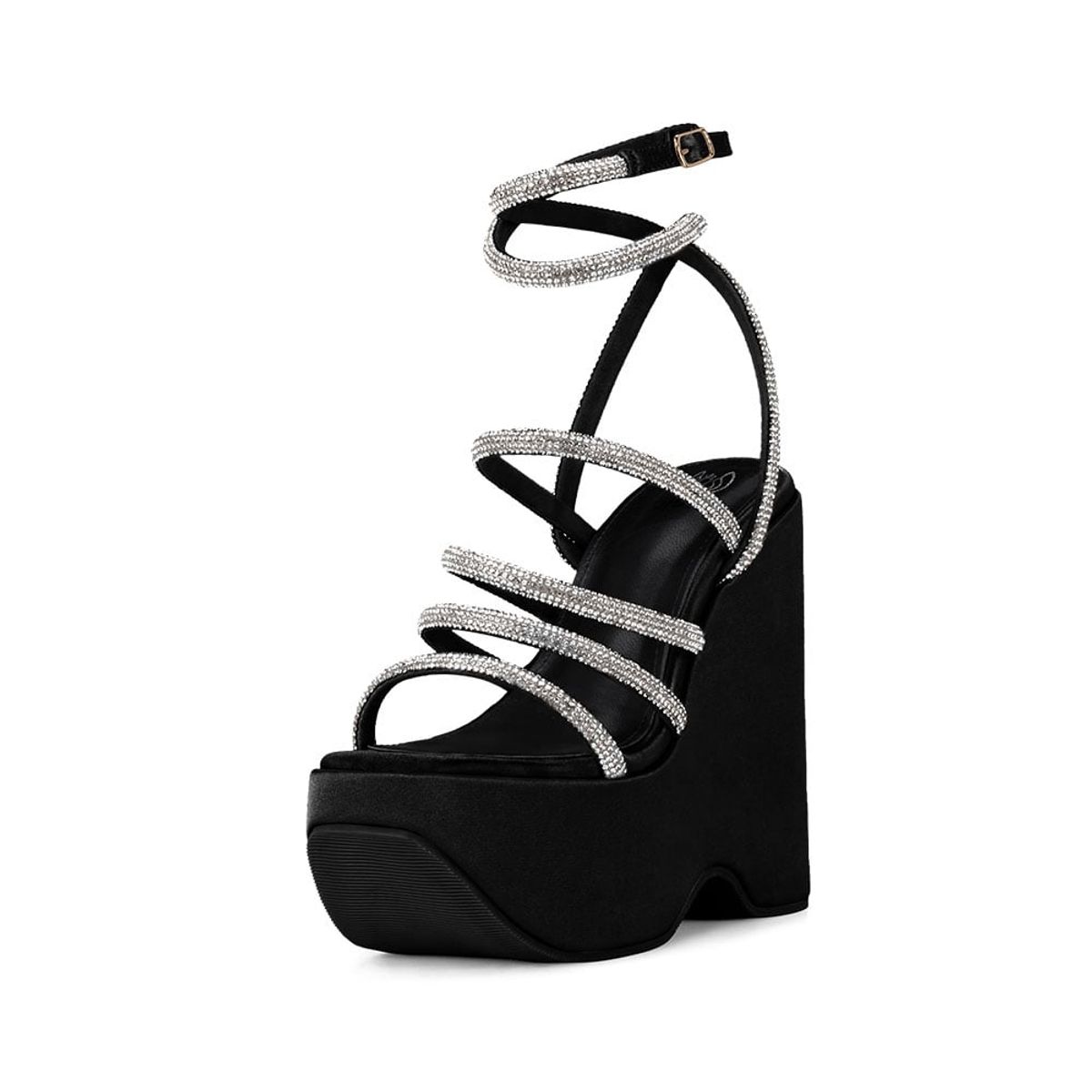 WEIDE - Sandalia Plataforma Negro Fiesta TFA185 Weide