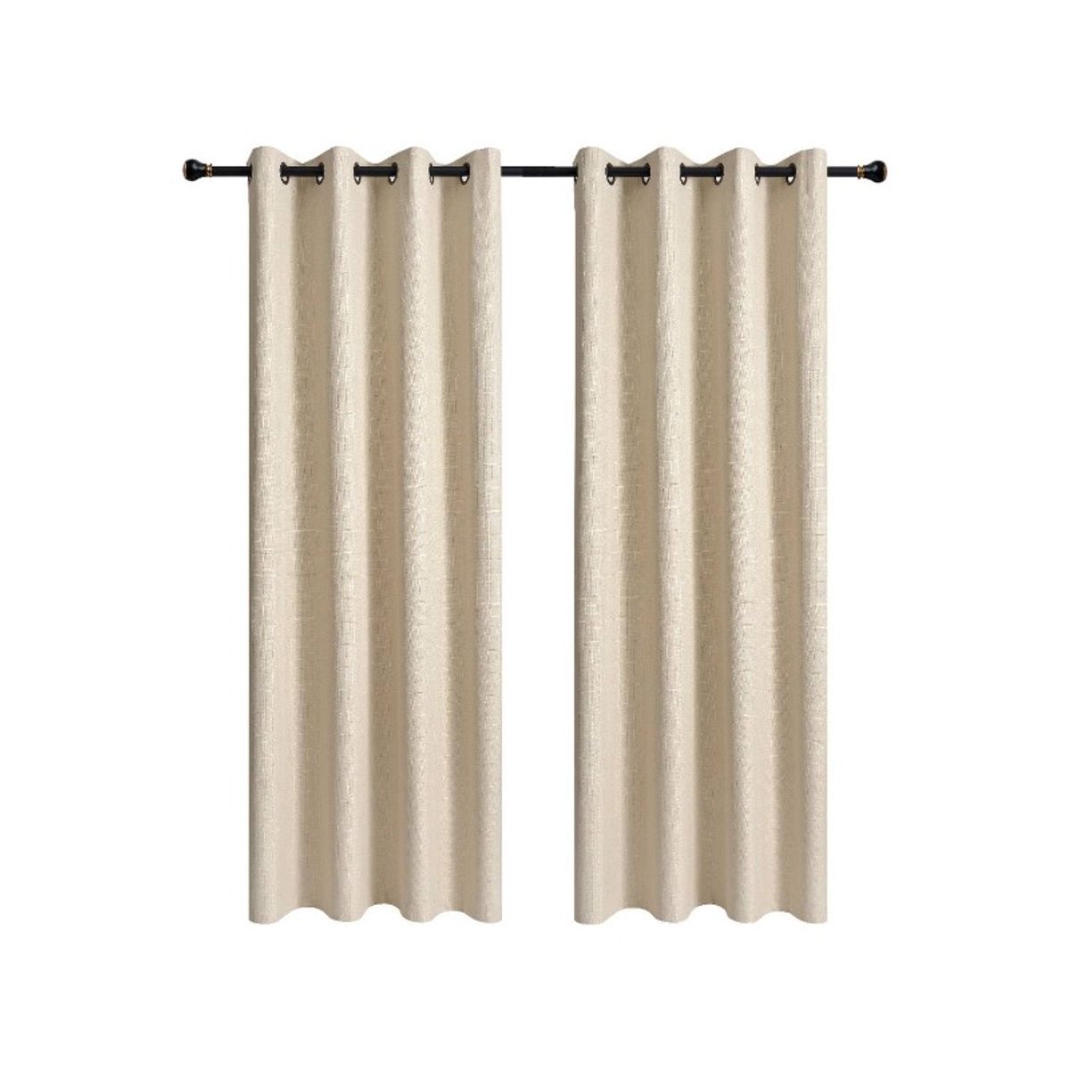 U BUY - 1 Paño Cortina Lino Blackout Engomado Térmica 140x220 Beige