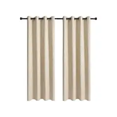 U BUY - 1 Paño Cortina Lino Blackout Engomado Térmica 140x220 Beige