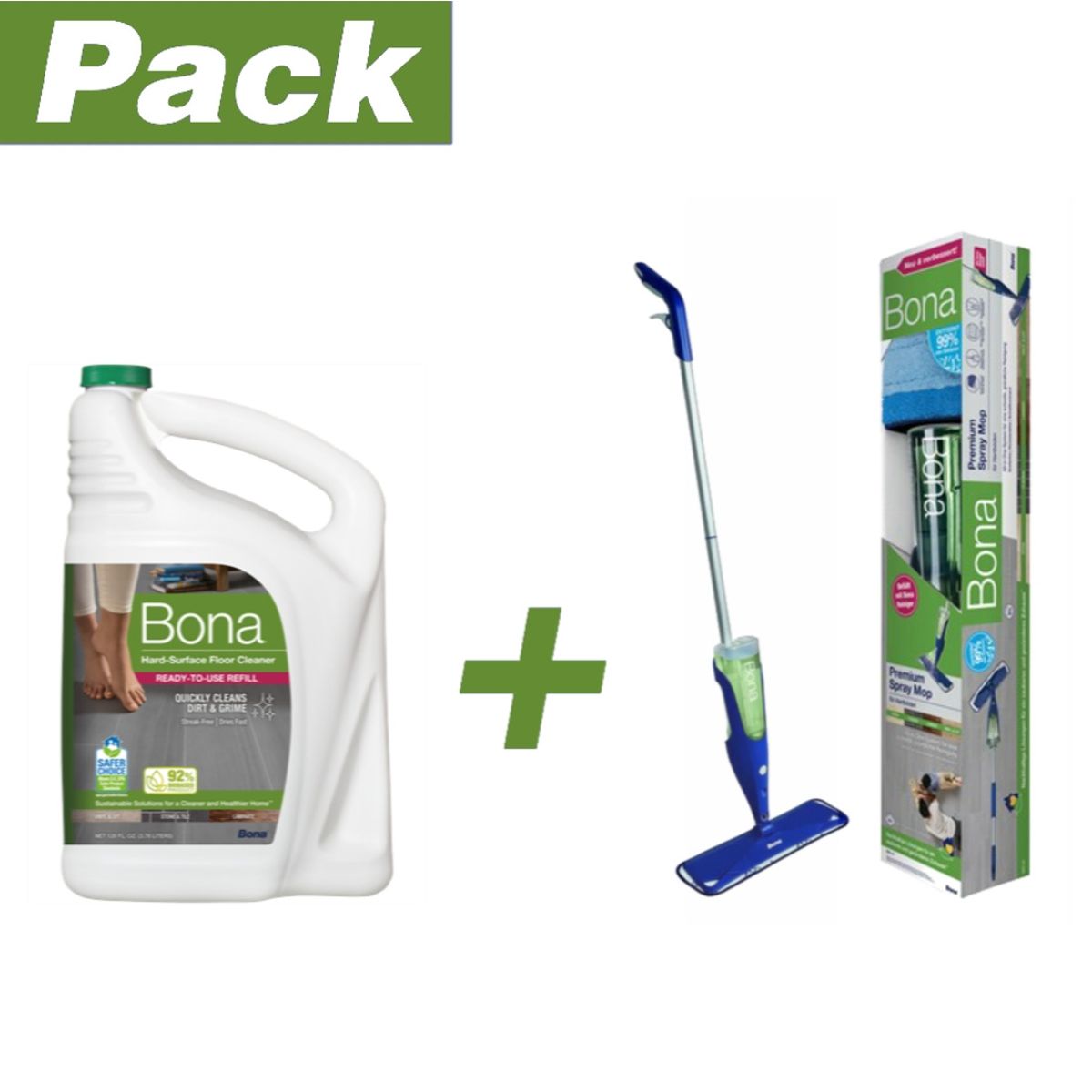 BONA - Mopa Premium + Limpiador Pisos Duros 3.78 Lts Bona BONA