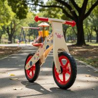 Bicicleta De Equilibrio Aprendizaje Madera Océano Rojo