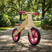 Bicicleta De Equilibrio Aprendizaje Madera Flamenco Rosa