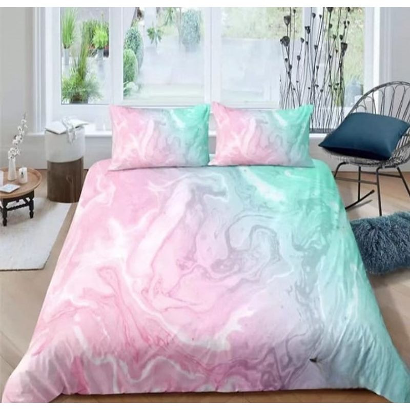 GENERICO - Cubrecama Tela Quilt De Verano 2 Plazas Diseño Rosado Estampado