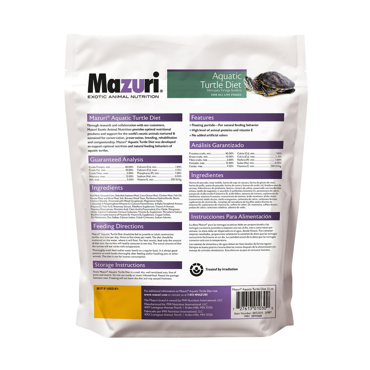 MAZURI - Mazuri Alimento Tortuga Acuatica 340 gr