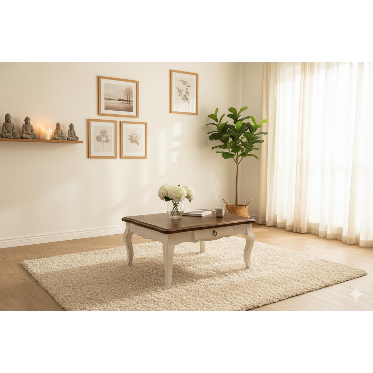 MUEBLES NATIVA - Mesa de Centro Normando Cubierta Miel