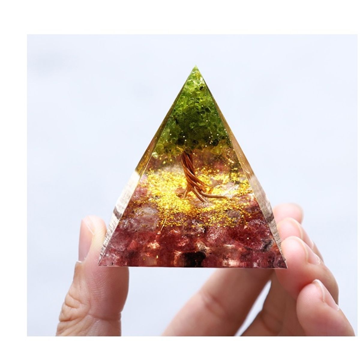 GENERICO - PIRAMIDE POSITIVA CALMANTE ARBOL DE LA VIDA CURATIVO 5 X 5 X 5 CM