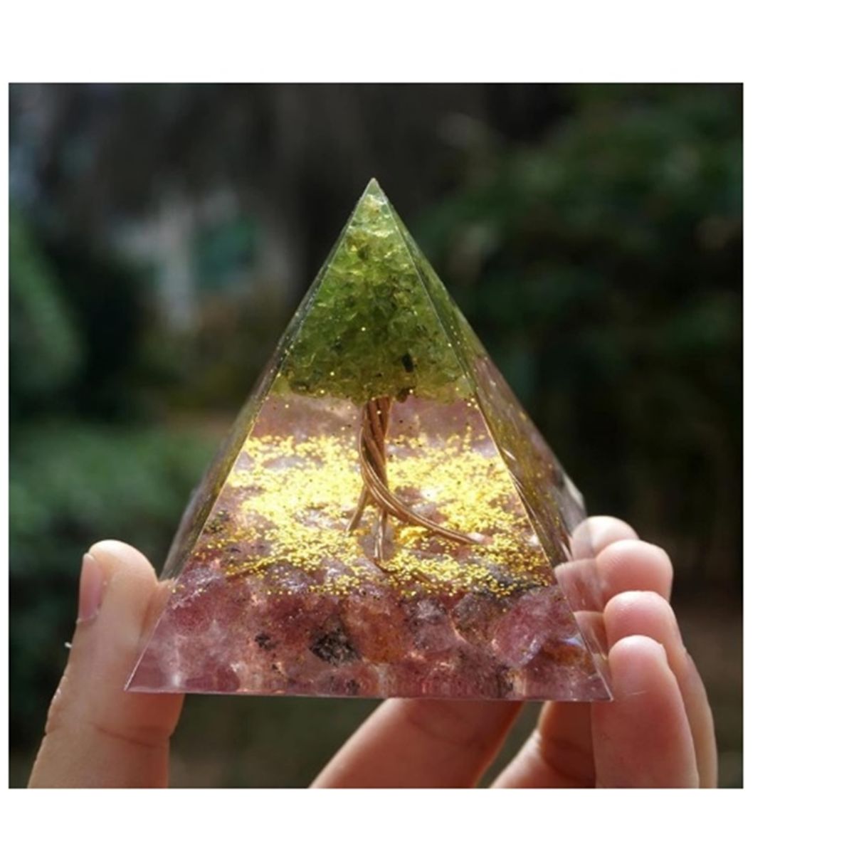 GENERICO - PIRAMIDE POSITIVA CALMANTE ARBOL DE LA VIDA CURATIVO 5 X 5 X 5 CM