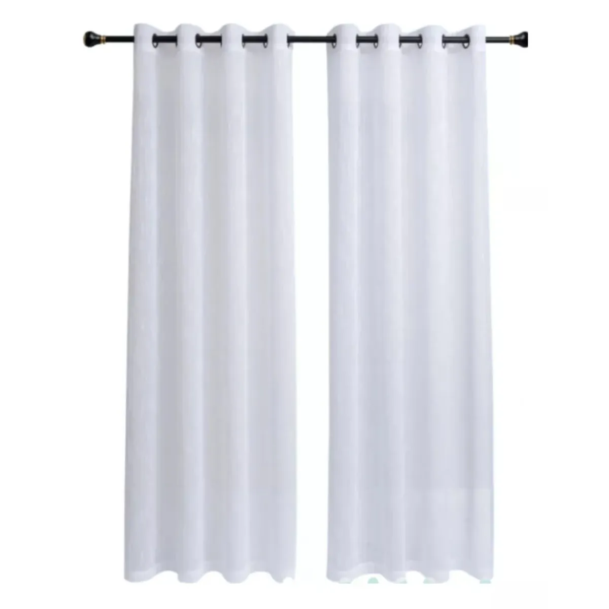 GENERICO - Set de Cortinas Visillo tipo Velo Blanco