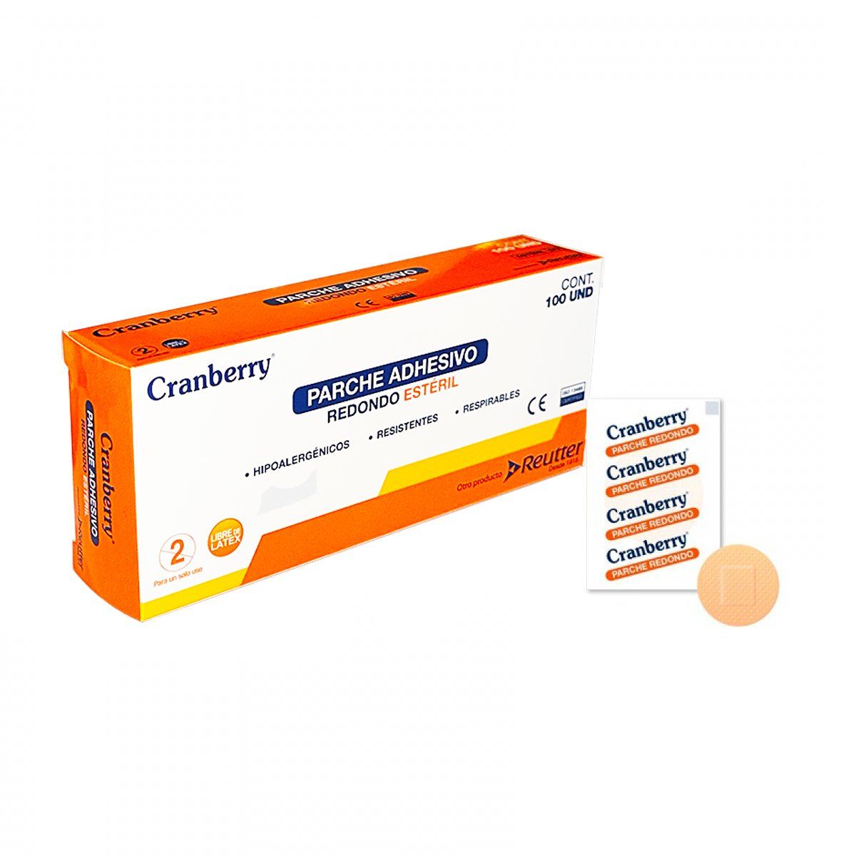 CRANBERRY - Parche Curita Redondo Venda Adhesiva Cranberry-100 Unds