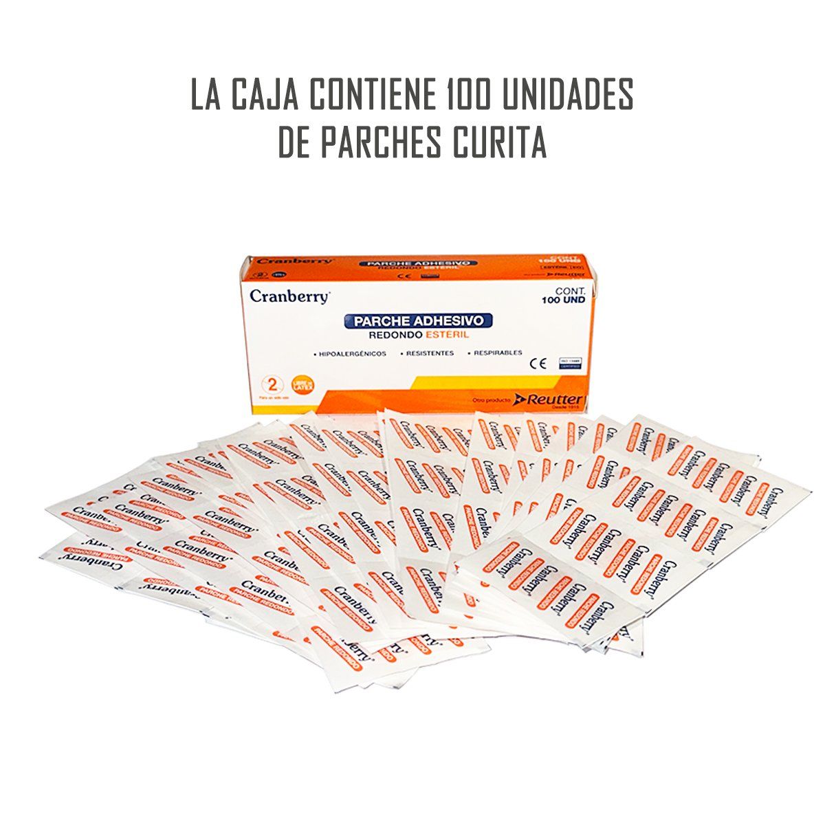 CRANBERRY - Parche Curita Redondo Venda Adhesiva Cranberry-100 Unds
