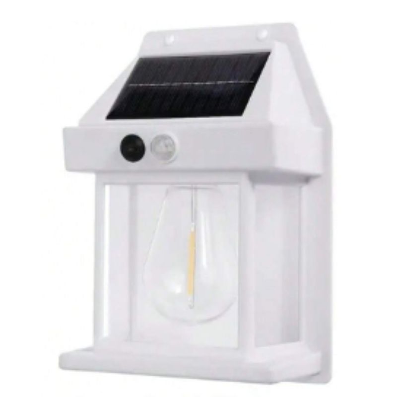 GENERICO - Lampara  Solar Retro Estilo Farol Blanco para Pared