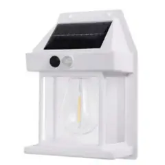 GENERICO - Lampara Solar Retro Estilo Farol Blanco para Pared