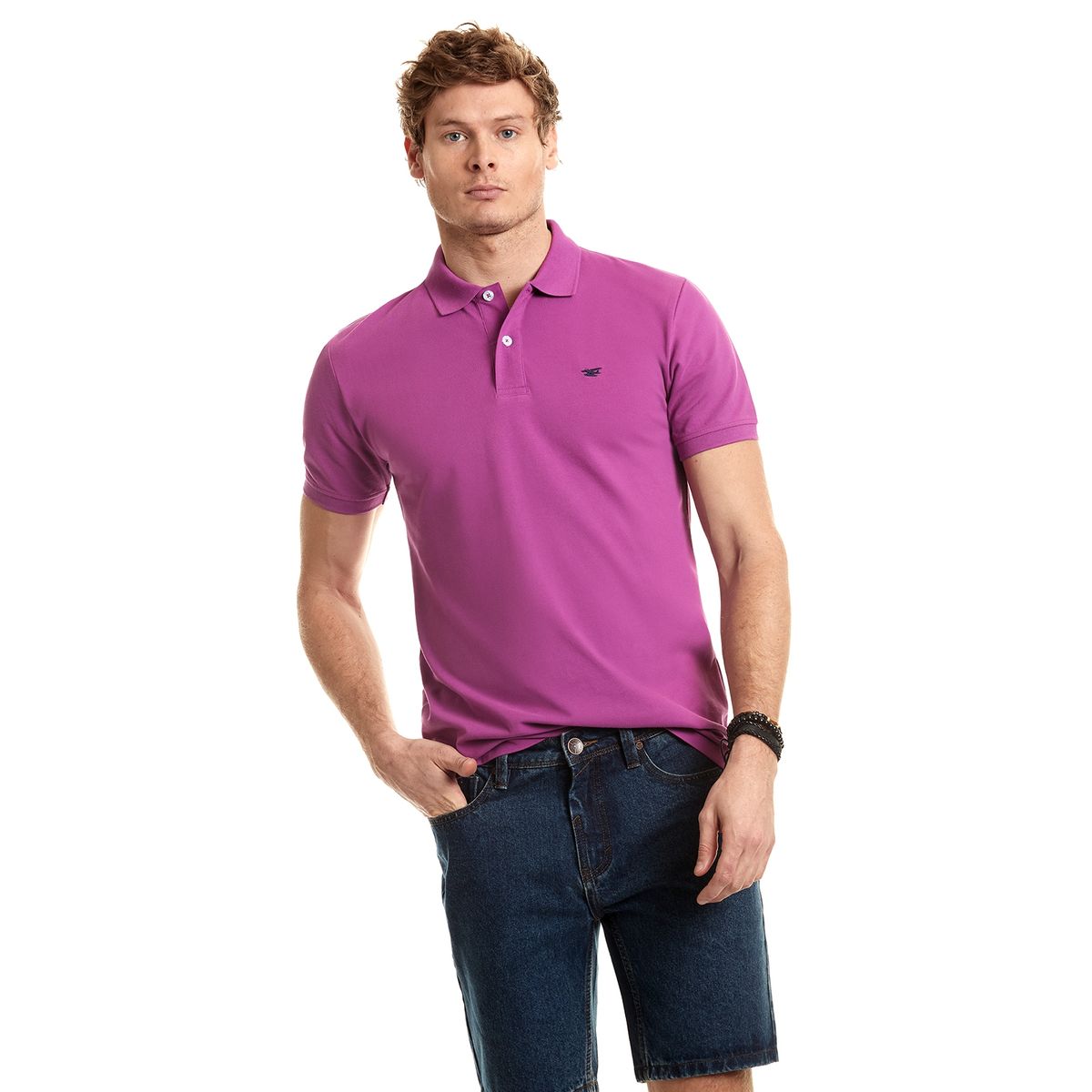 FEROUCH - Polera Polo Básica Morado Ferouch