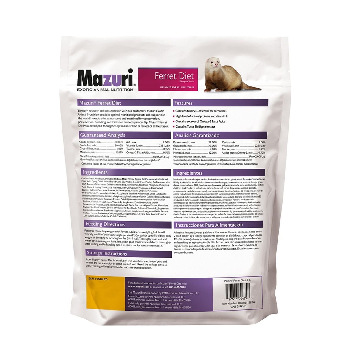 MAZURI - Mazuri Alimento Huron 2,26 Kg