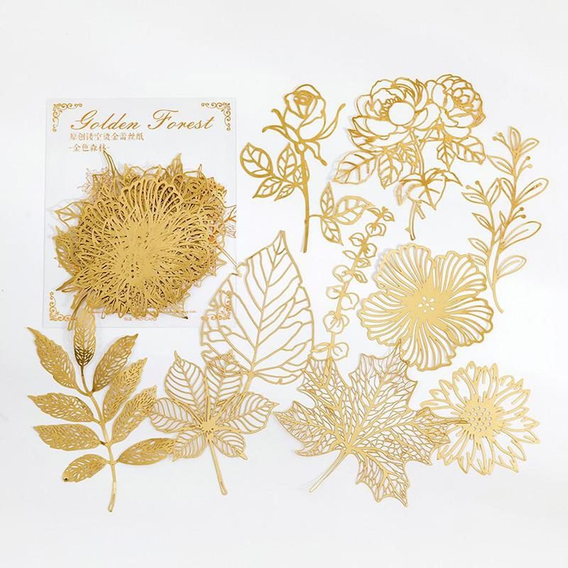 GENERICO - Filigrana Scrapbooking - Hojas - Doradas
