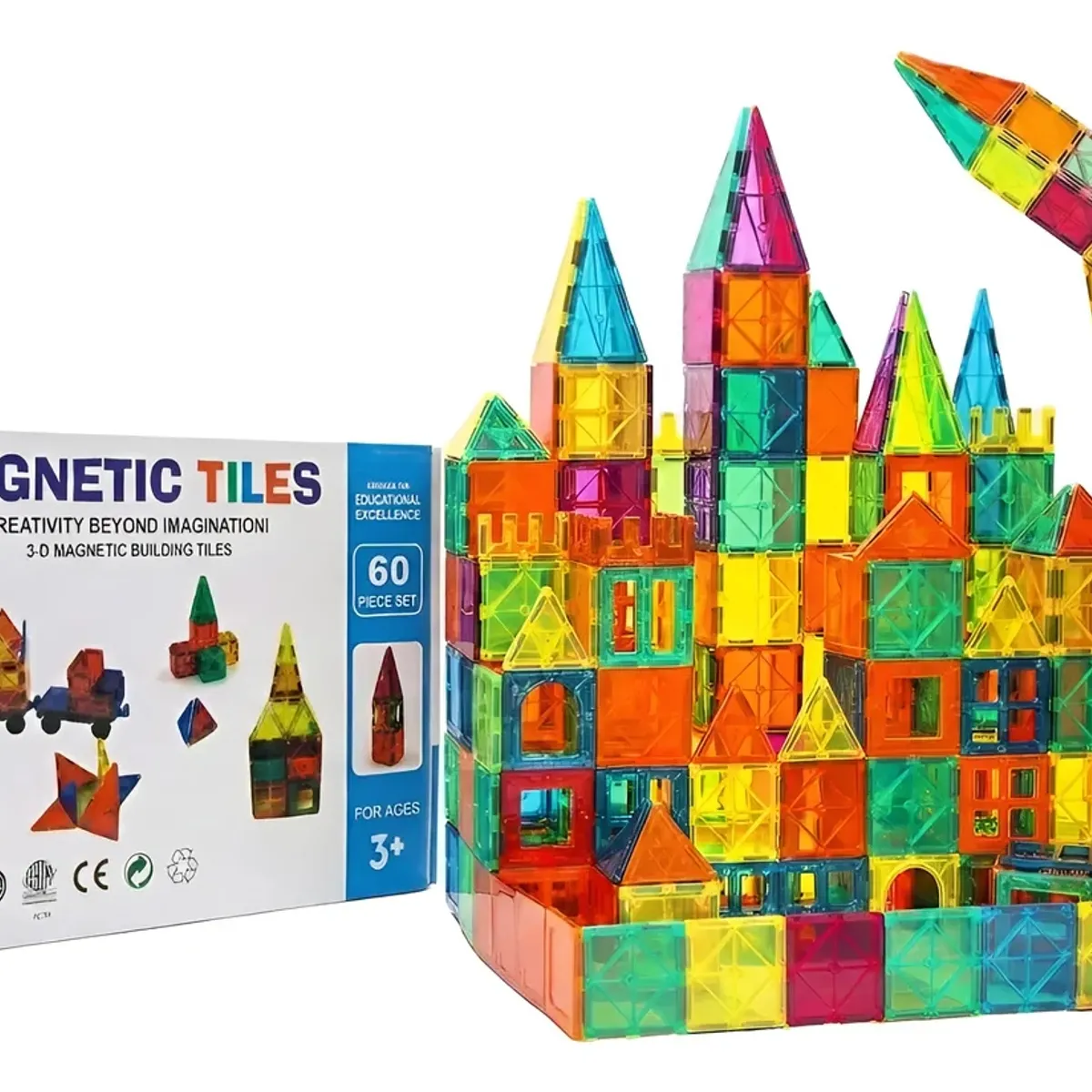 GENERICO - Set de Construcción Bloque Magnético 60 Pcs Magnetic Tiles