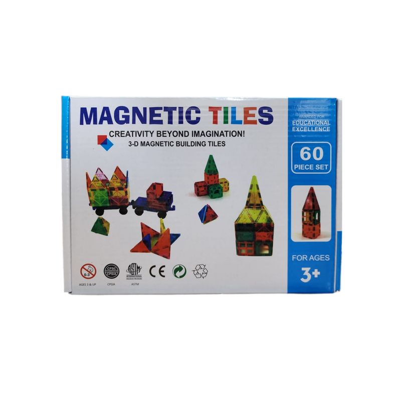 GENERICO - Set de Construcción Bloque Magnético 60 Pcs Magnetic Tiles