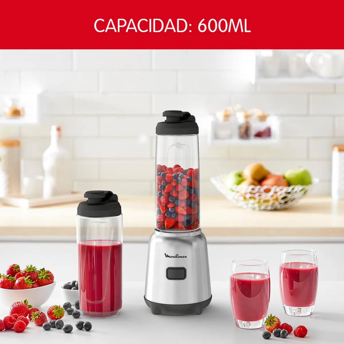 MOULINEX - Licuadora Personal Tritan Mix & Move 300W Moulinex
