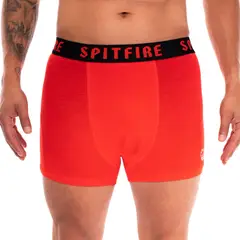 SPITFIRE - Pack 2 Boxer Niño Unicolor Rojo Negro