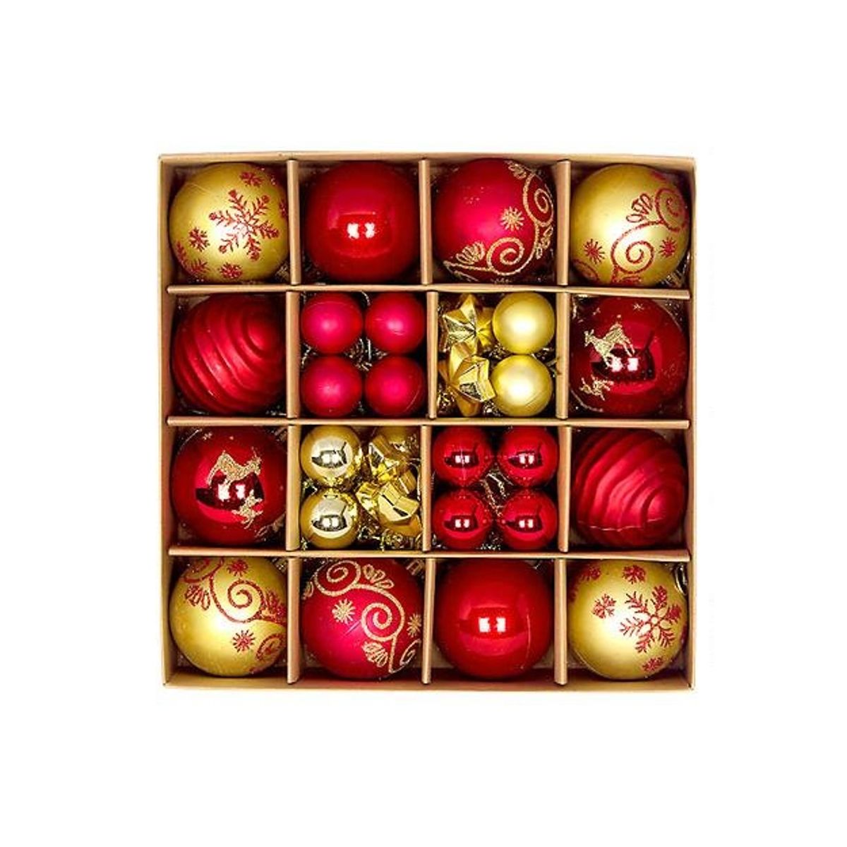 ZG STORE - Pack 44 Bolas De Navidad Adornos Decoración Esfera Navideñas 6cm 3cm
