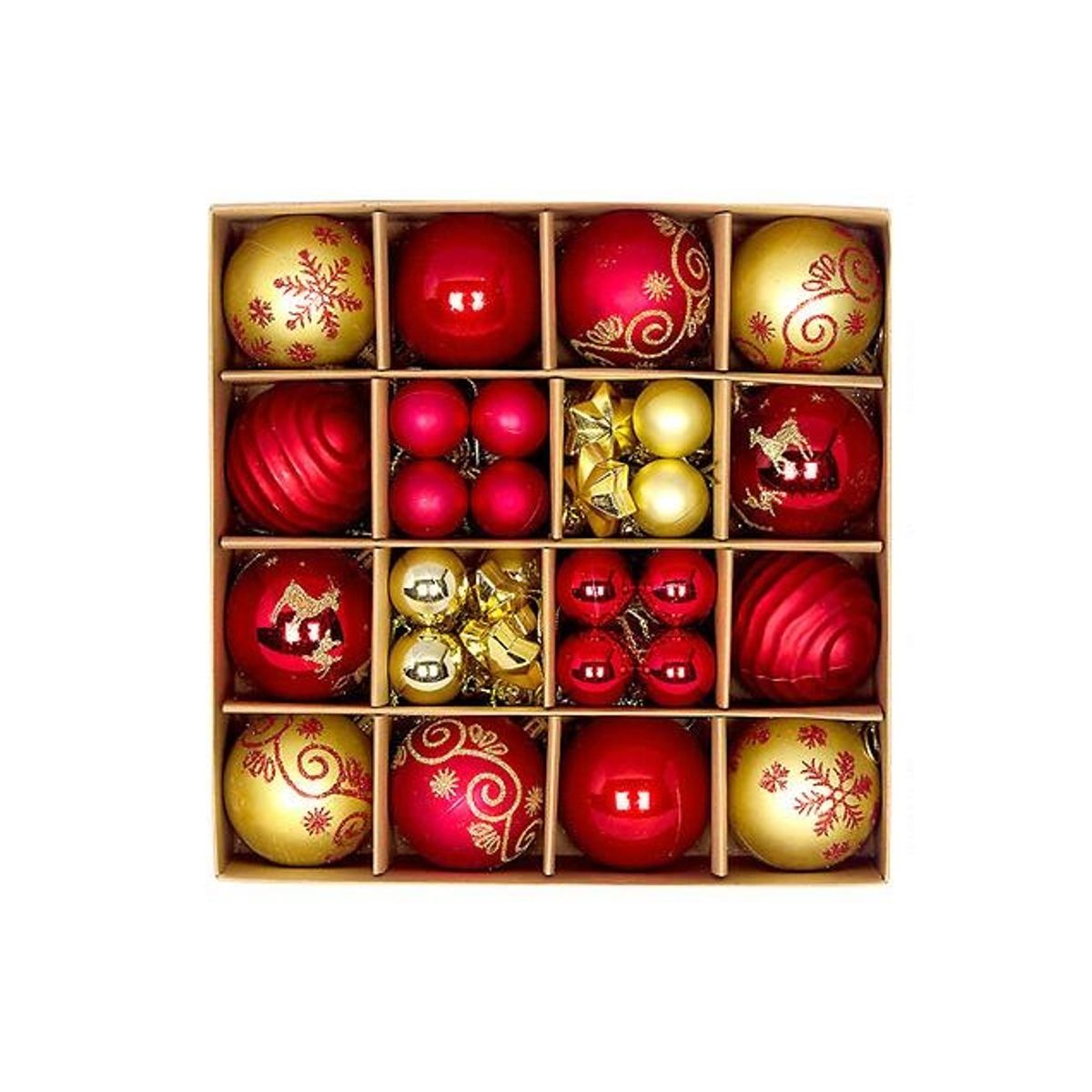 ZG STORE - Pack 44 Bolas De Navidad Adornos Decoración Esfera Navideñas 6cm 3cm