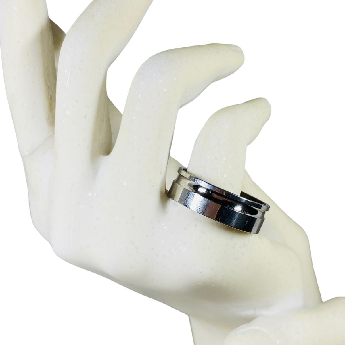 GENERICO - Anillo Argolla Acero Hombre Mujer Una Ranura