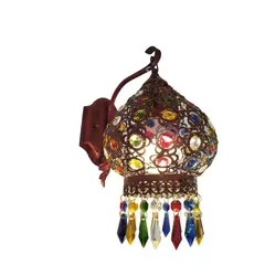 GENERICO - Farol Aplique Esfera de Cristales de Colores Estilo Oriental