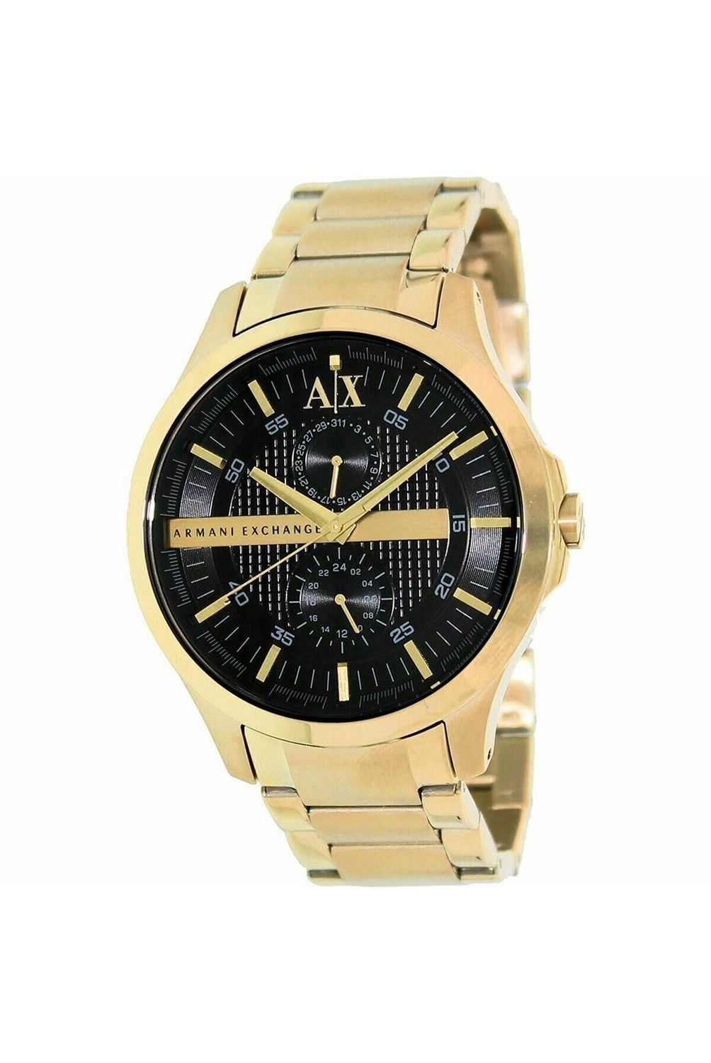 【美品・箱付】ARMANI EXCHANGE A|Xブラック×ゴールド 正規品 ARMANI EXCHANGE アルマーニエクスチェンジ 腕時計 手表 メンズ BOX