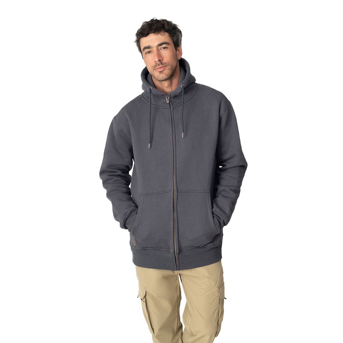 LENGA - Polerón Capucha Hombre Interior Polar Sherpa Puelo Lenga