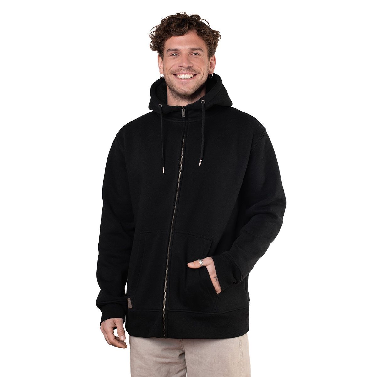 LENGA - Polerón Capucha Hombre Interior Polar Sherpa Puelo Lenga