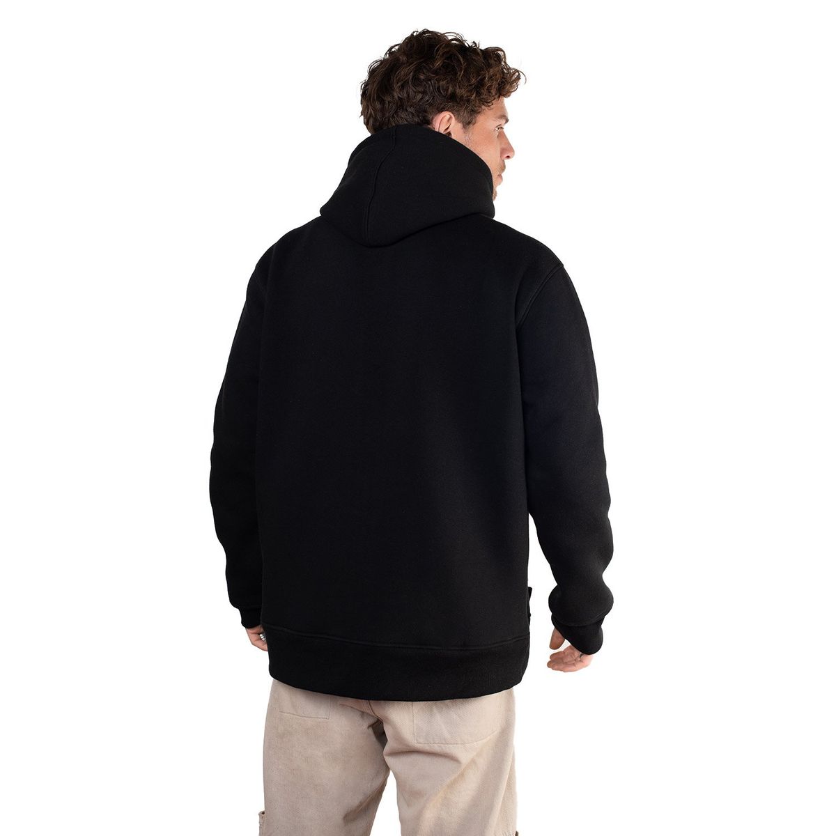 LENGA - Polerón Capucha Hombre Interior Polar Sherpa Puelo Lenga