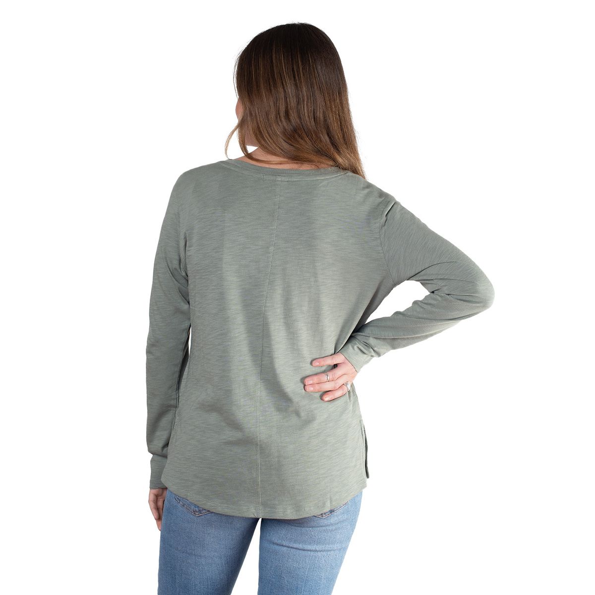 LENGA - Polera Mujer Escote V Manga Larga Sustentable Maqui Lenga