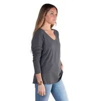 Polera Mujer Escote V Manga Larga Sustentable Maqui