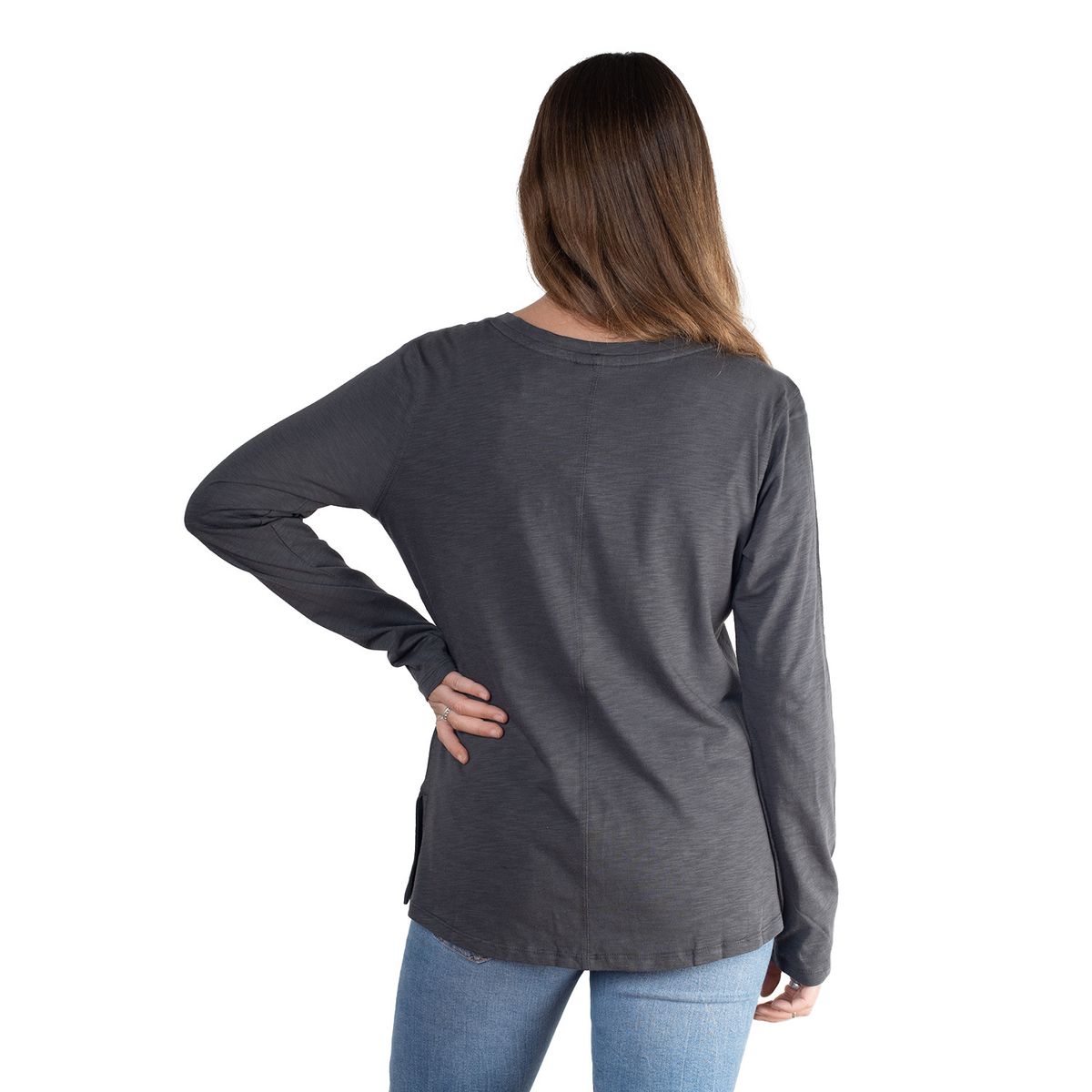 LENGA - Polera Mujer Escote V Manga Larga Sustentable Maqui Lenga